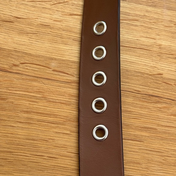 Coach Factory Brown Leather Grommet Belt XL 1.5” Silver Buckle FS3980 NWT main image 5